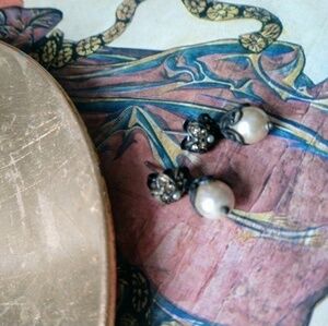 Small Victorian Faux Pearl Earrings